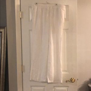 White  linen pants